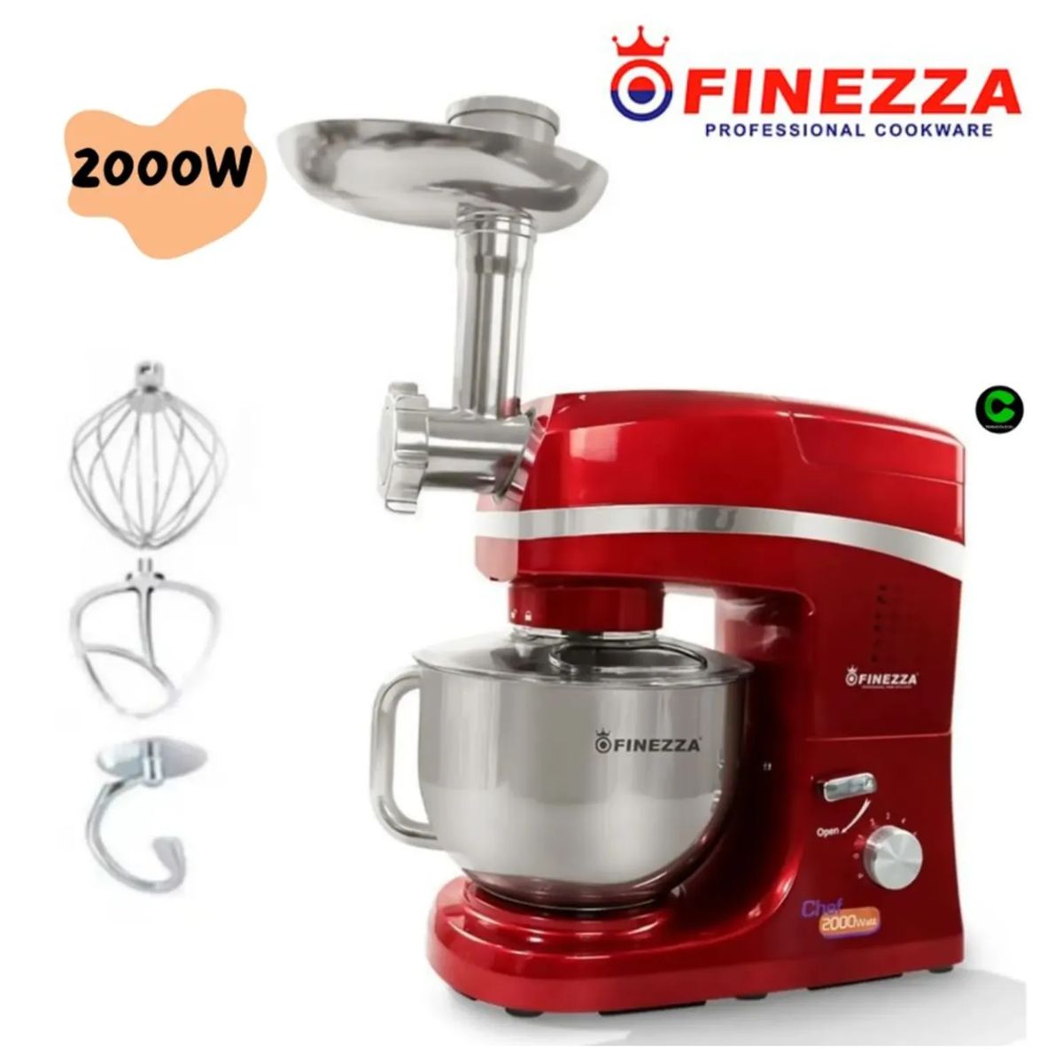 FINEZZA - Batidora Orbital Finezza con Moledor De carne Bate-Amasa-Mezclar FZ-6820B
