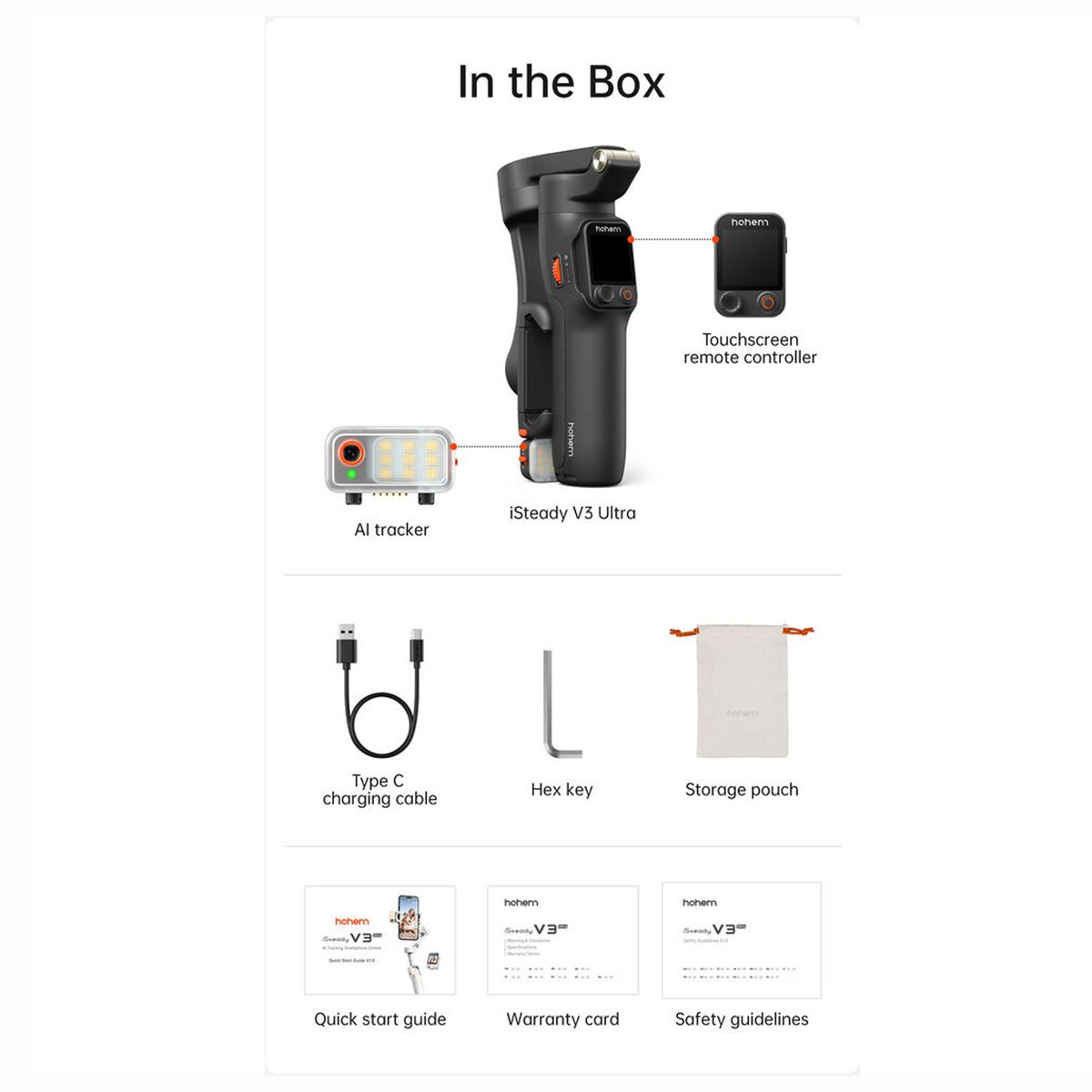 HOHEM - Estabilizador Hohem iSteady V3 ULTRA con IA para Celulares Android & iOS