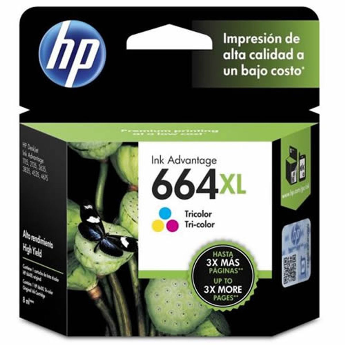 HP - CARTUCHO DE TINTA HP 664XL F6V30AL TRICOLOR 330 PGS