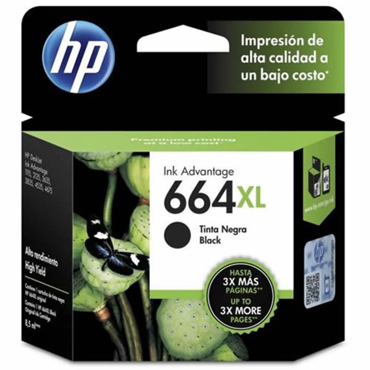 HP - CARTUCHO DE TINTA HP 664XL F6V31AL NEGRO 480 PGS