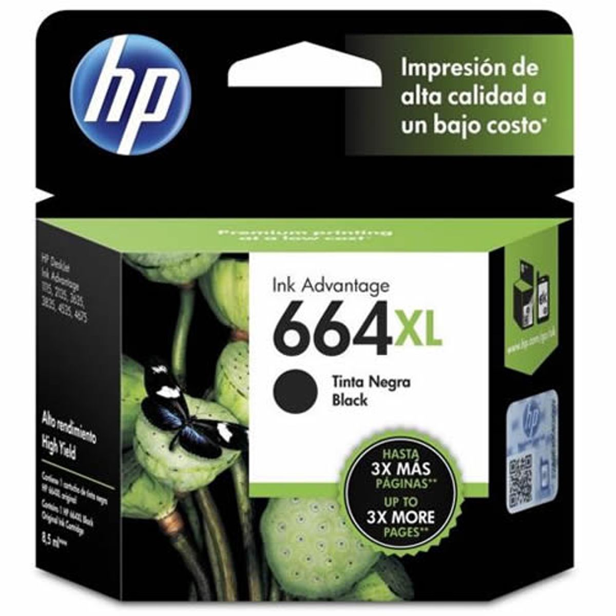 HP - CARTUCHO DE TINTA HP 664XL F6V31AL NEGRO 480 PGS