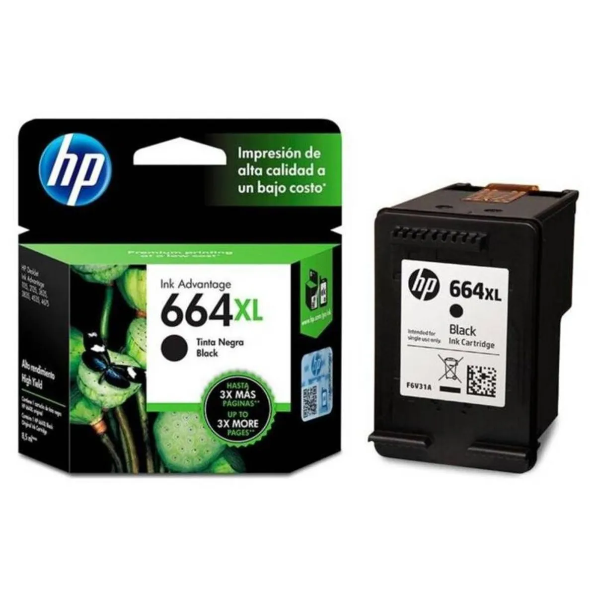HP - CARTUCHO DE TINTA HP 664XL F6V31AL NEGRO 480 PGS
