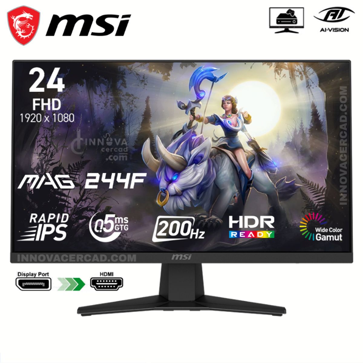MSI - Monitor MSI MAG 244F 238 Rapid IPS FHD 200Hz 05ms FreeSync