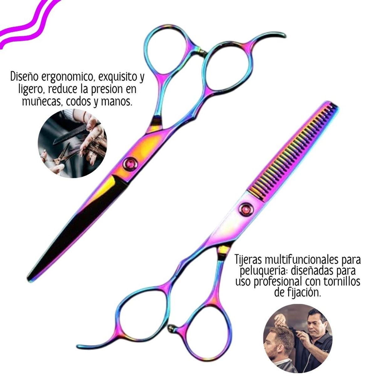 GENERICO - Juego de Tijeras + Accesorios Tornasolado  YH1204