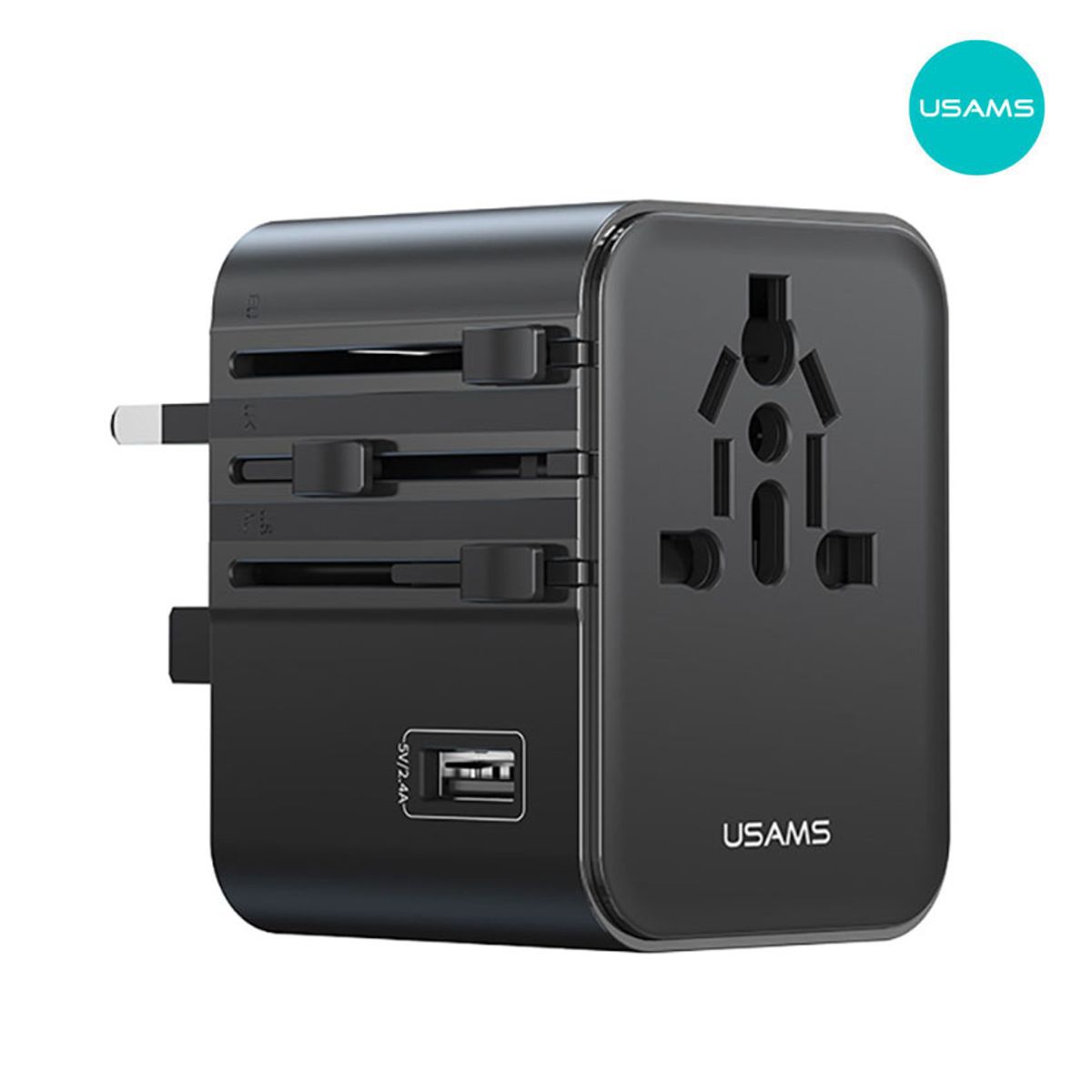 USAMS - Adaptador Universal de Viaje USAMS USB-C+USB-A 17W iPhone Xiaomi