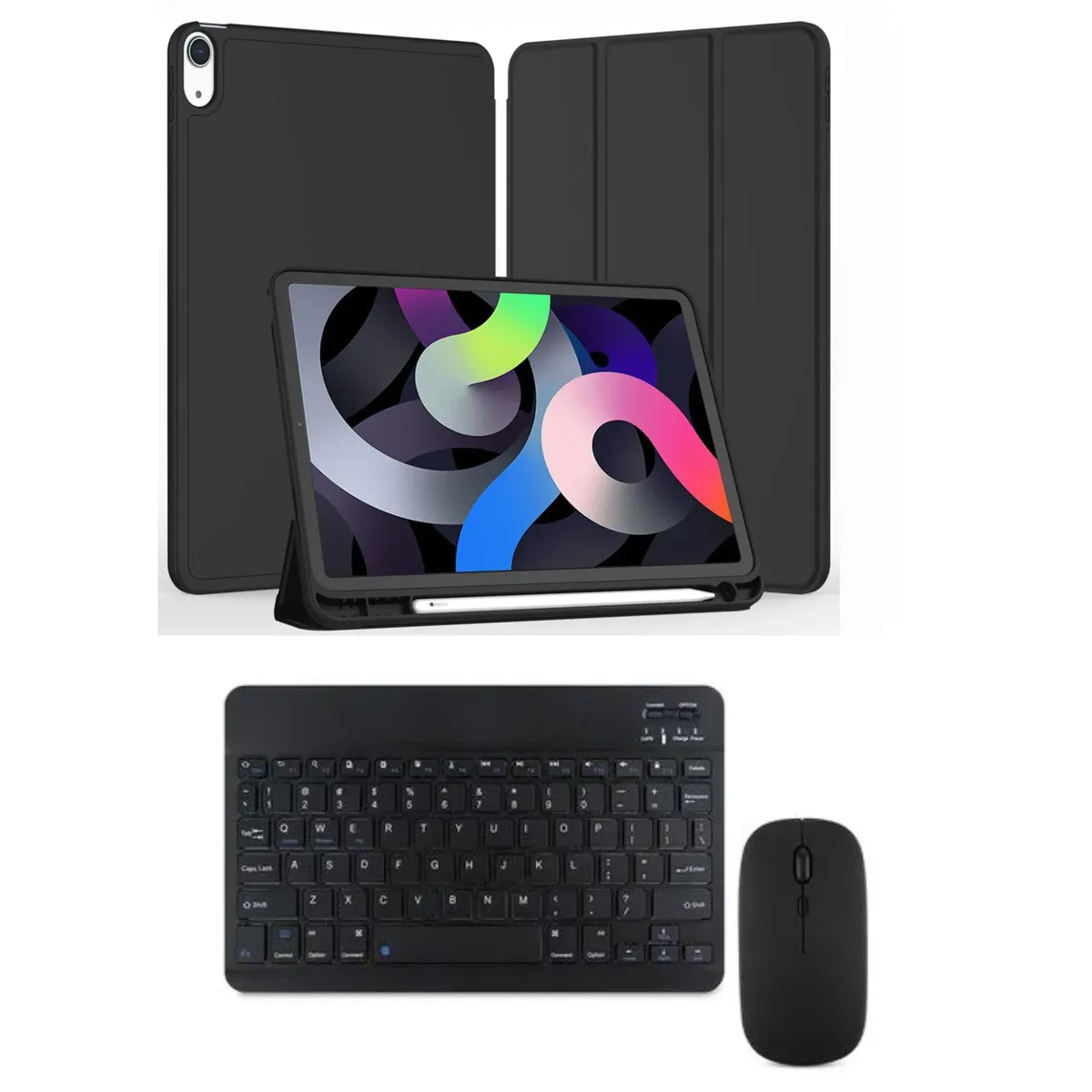CASE - Case Para iPad 11 (A16) 2025 teclado con mouse NEGRO teclado por fuera