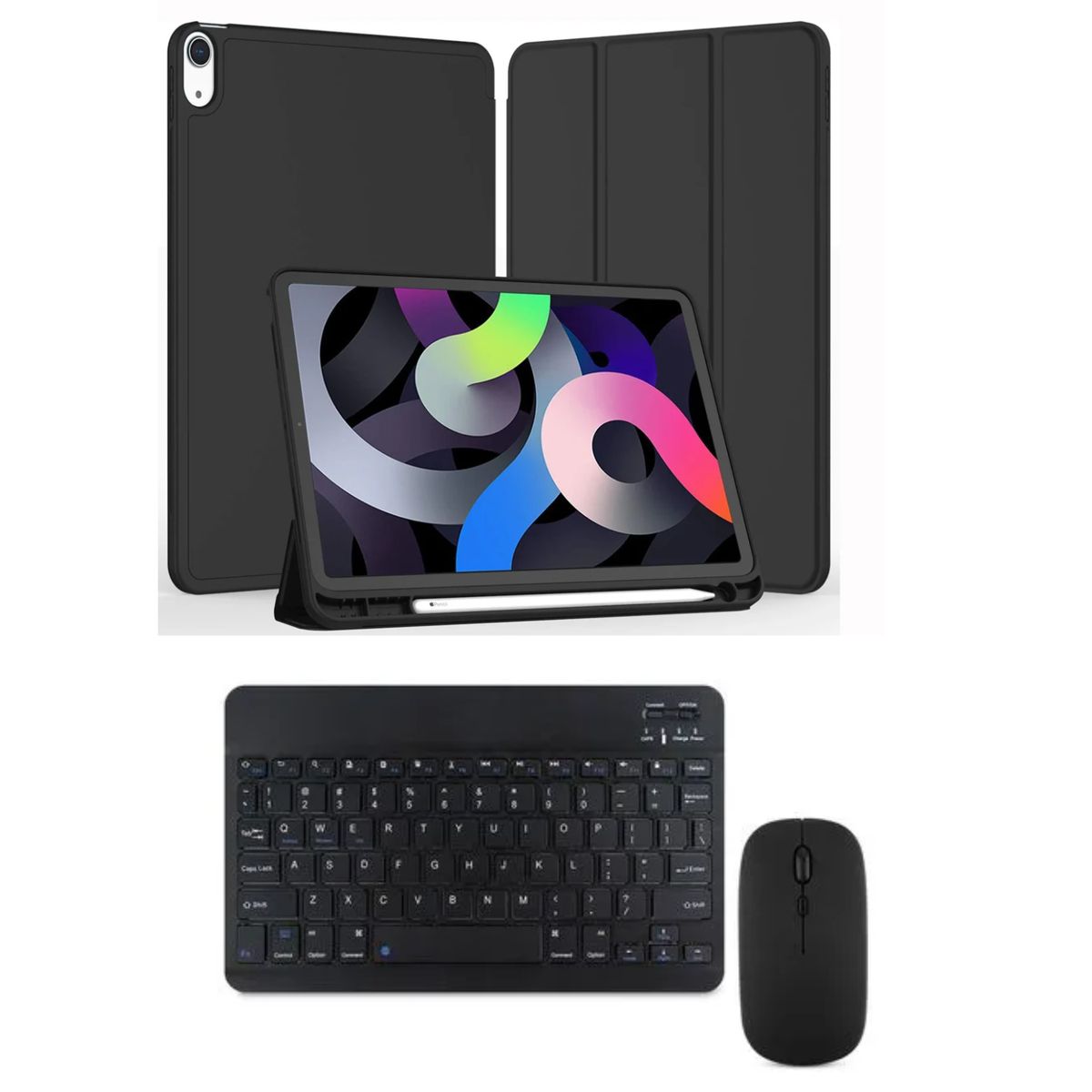 CASE - Case Para iPad 11 (A16) 2025 teclado con mouse NEGRO teclado por fuera