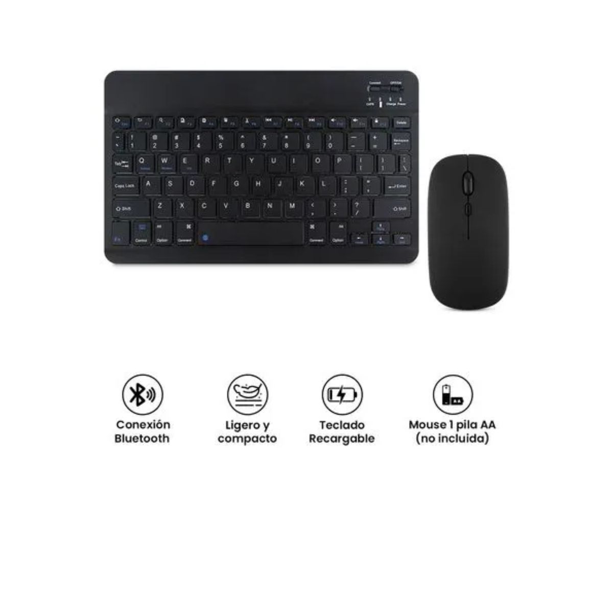 CASE - Case Para iPad 11 (A16) 2025 teclado con mouse NEGRO teclado por fuera