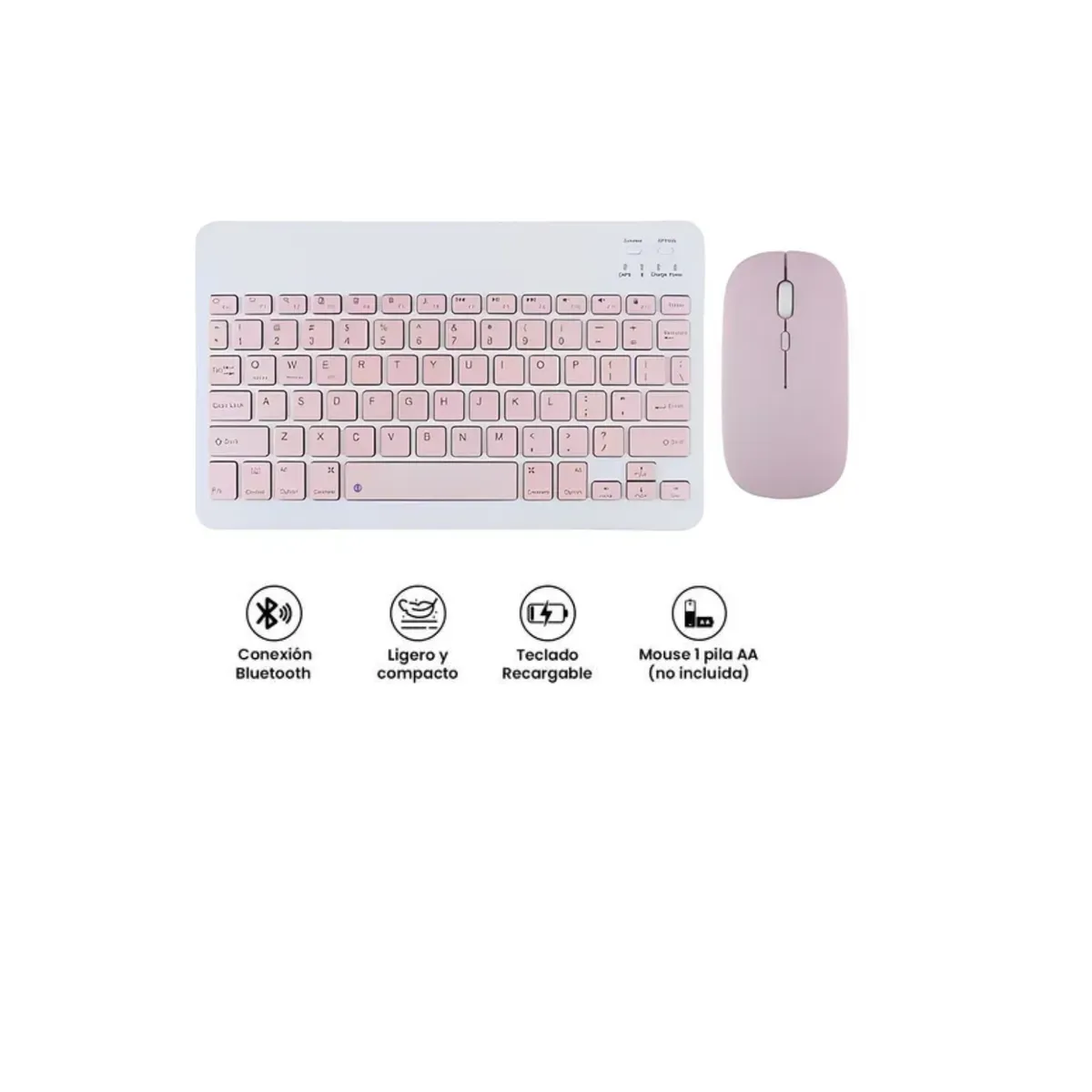 CASE - Case Para iPad 11 (A16) 2025 teclado con mouse rosa teclado por fuera