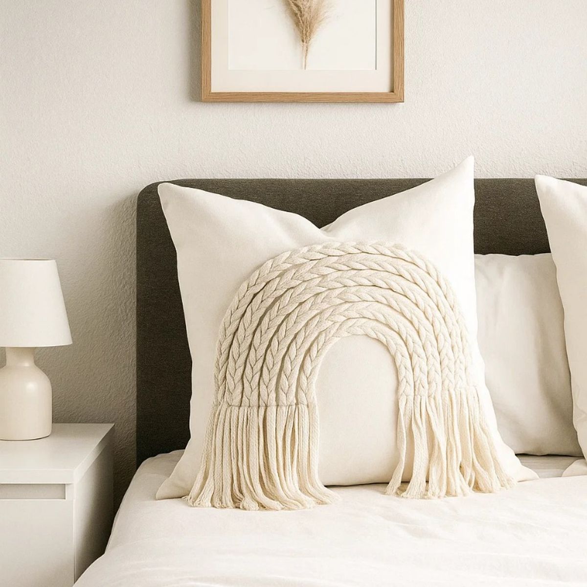 ZALMOHADAS - Cojín Trenzas XL  Estilo Bohemio 45x45 Zalmohadas