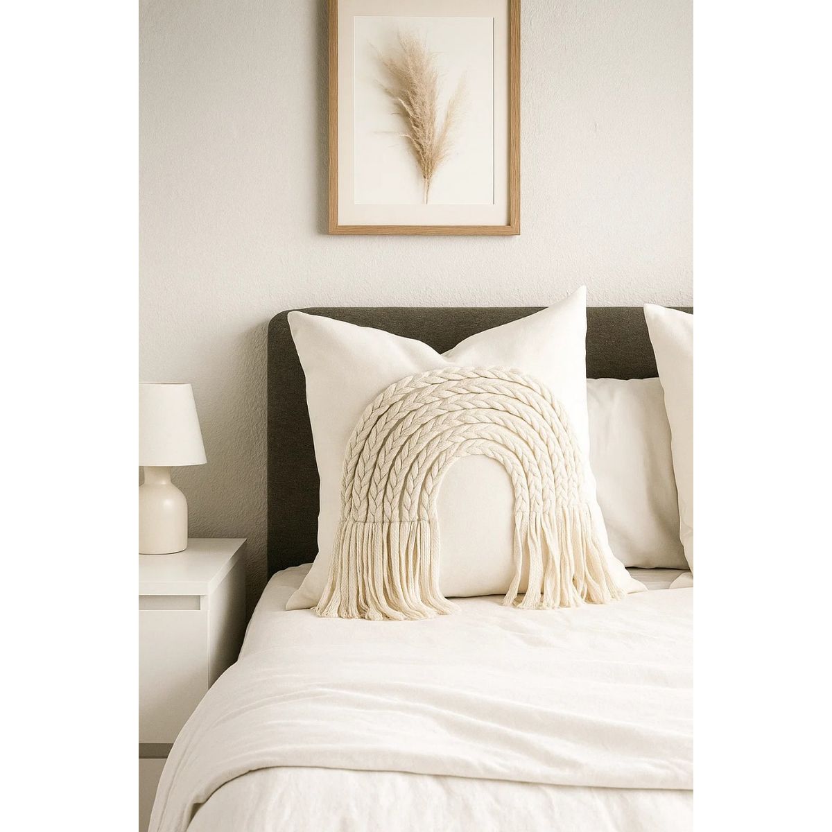 ZALMOHADAS - Cojín Trenzas XL  Estilo Bohemio 45x45 Zalmohadas