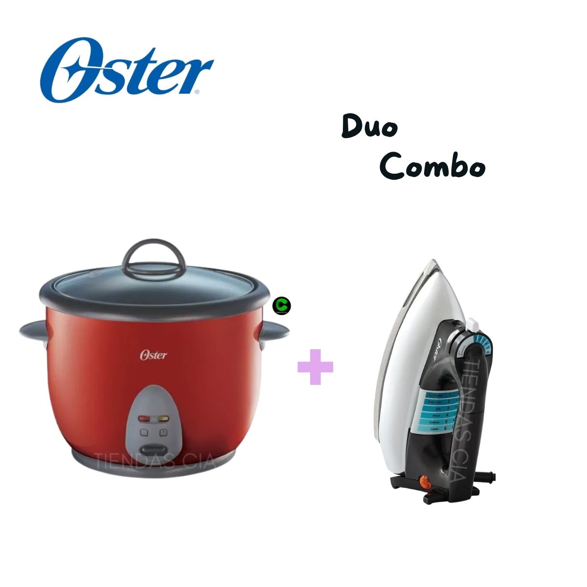 OSTER - Combo OSTER Olla Arrocera CKSTRC1700R y Plancha Clásica