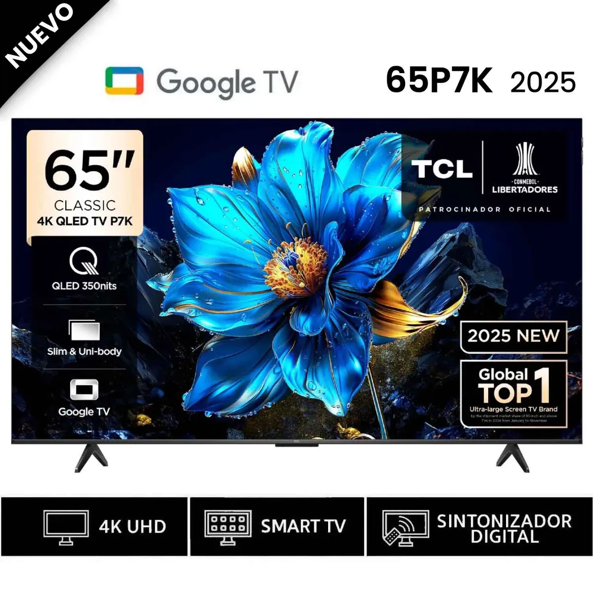 TCL - Televisor TCL 65 QLED 4K 65P7K Google TV