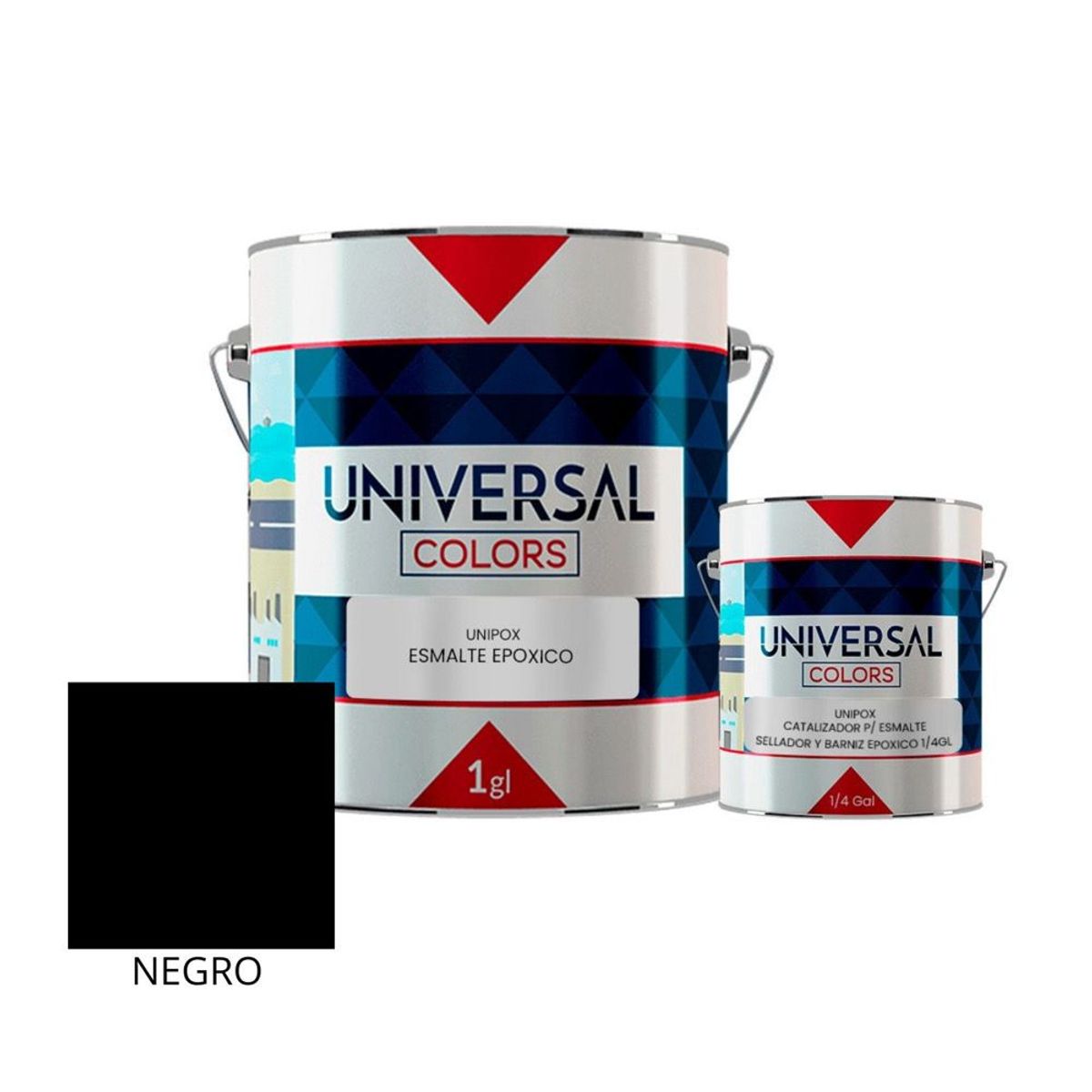 UNIVERSAL COLORS - Pintura Esmalte Epóxico Universal Colors Negro 1gl