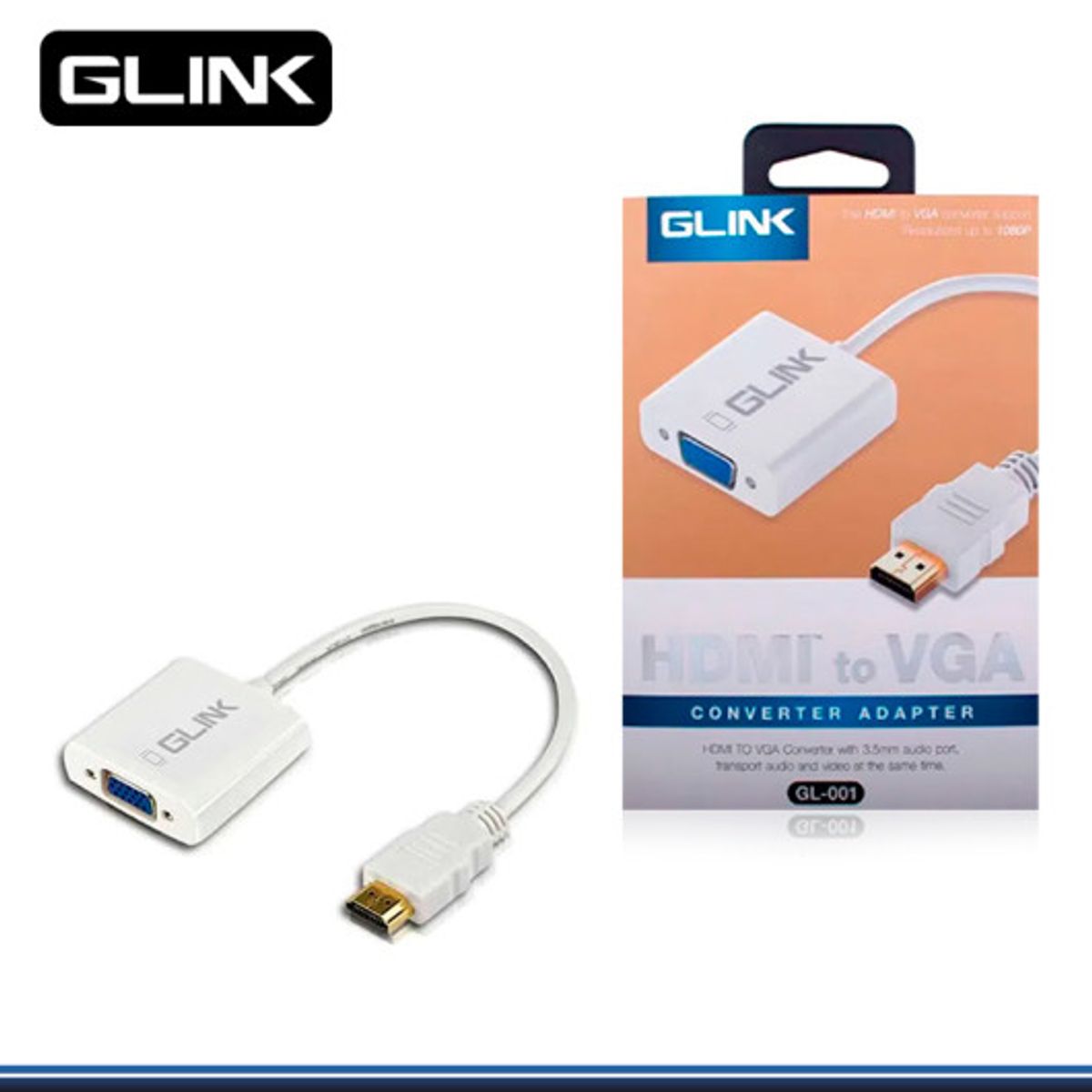 GENERICO - GL-001  ADAPTADOR GLINK HDMI A VGA + AUDIO