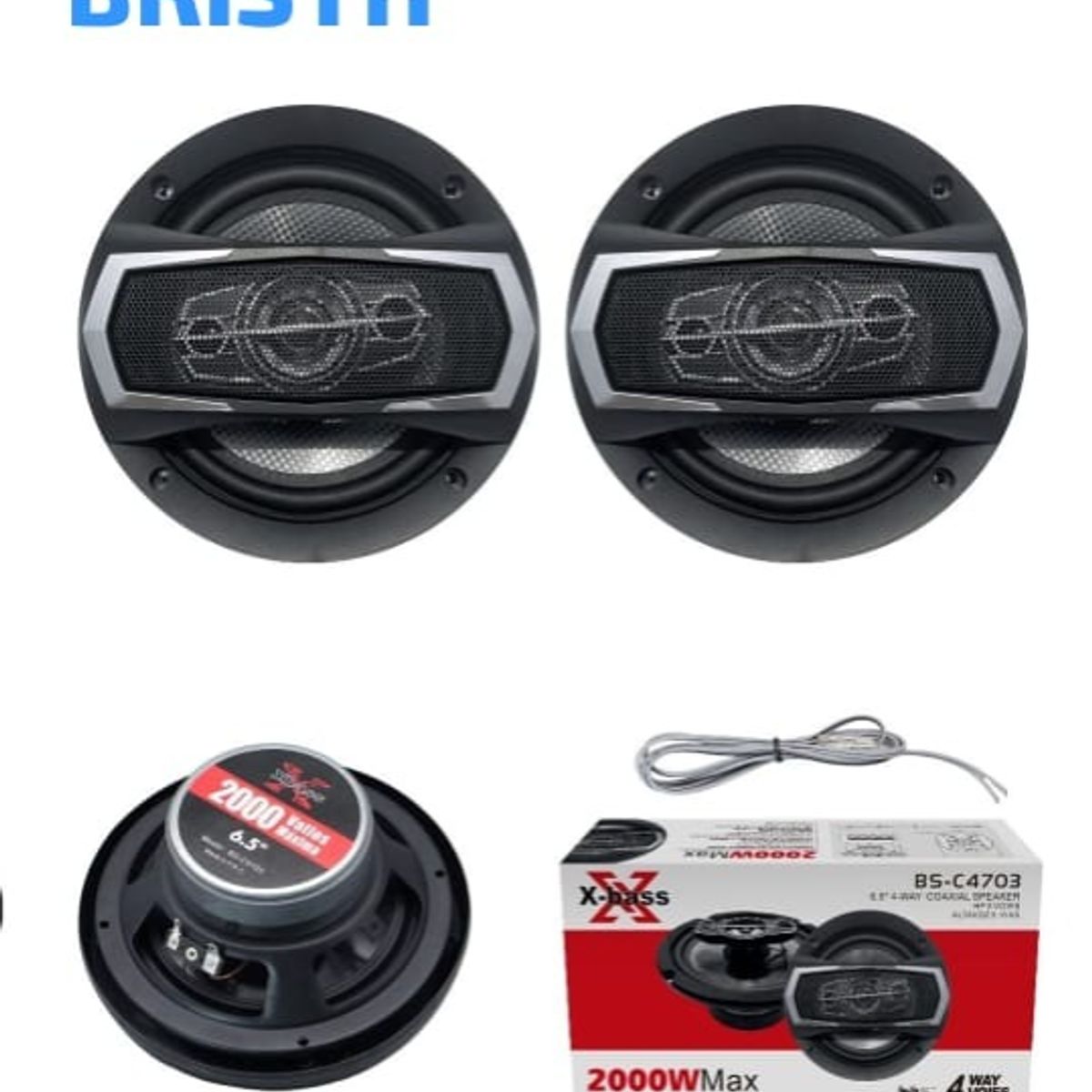 GENERICO - Parlante Redondo Para Auto Coaxial 4vias 6x5 2000w