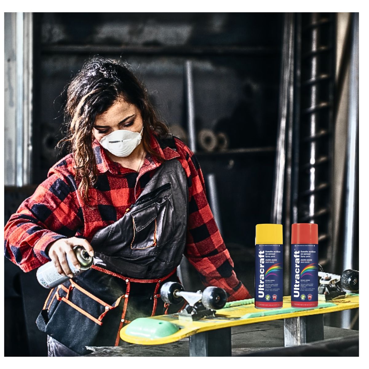 TRUPER - Pintura spray color rojo y crema,  ULTRACRAF TRUPER