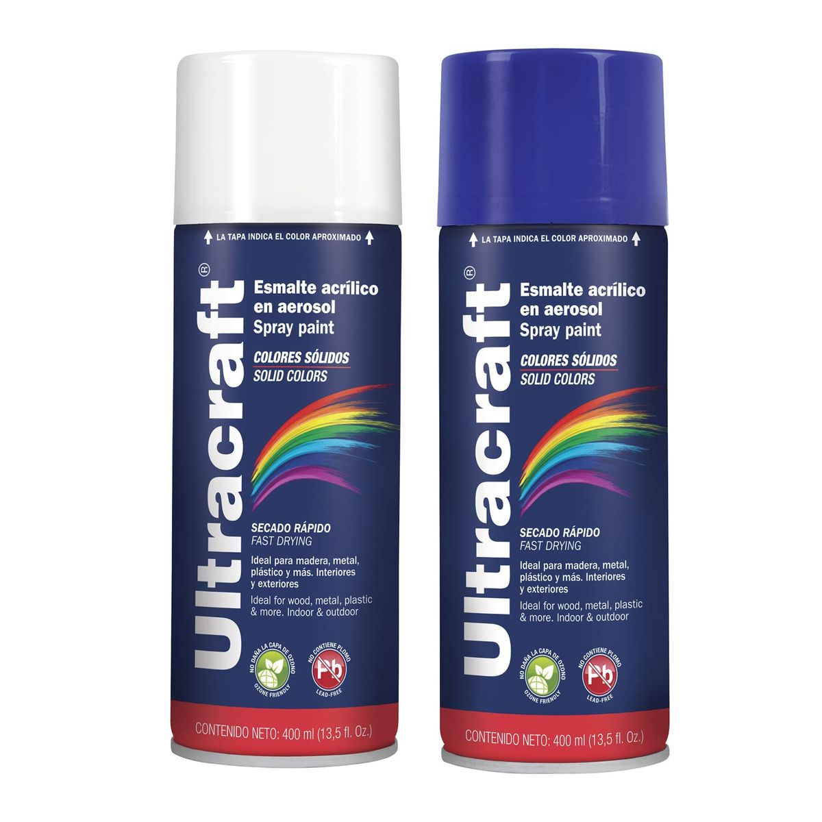 TRUPER - Pintura spray color BLACO Y AZUL MARINO,  ULTRACRAF TRUPER