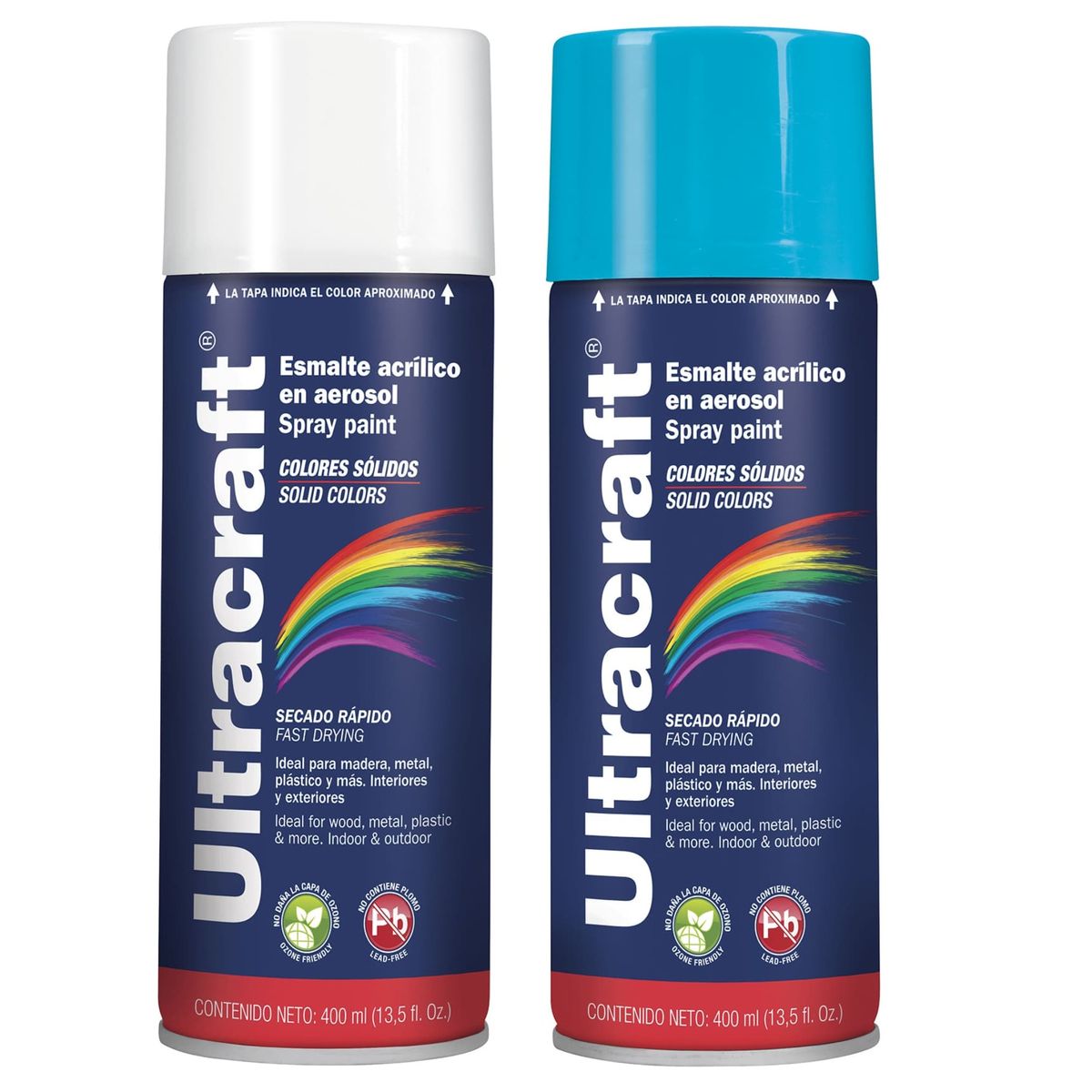TRUPER - Pintura spray color BLANCO Y  CELESTE, ULTRACRAF TRUPER