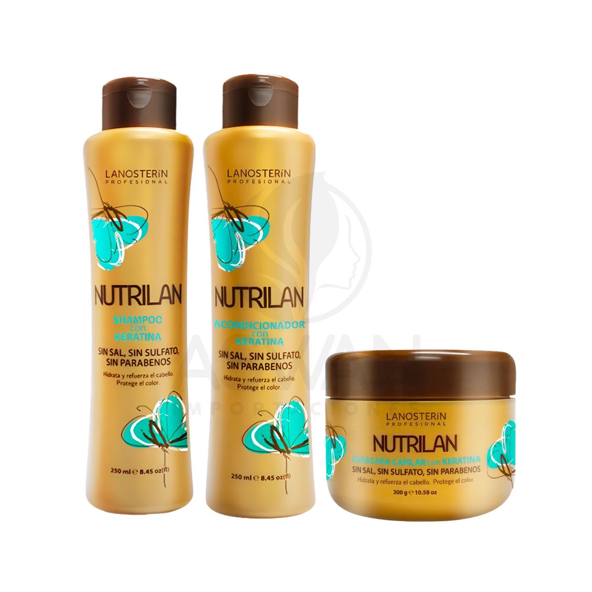 GENERICO - Pack Nutrilan Shampoo 250ml + Acon 250ml + Masc 300gr - LANOSTERIN