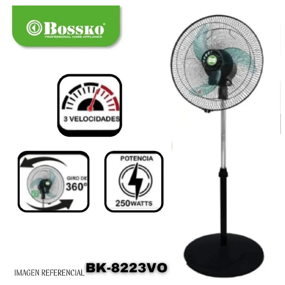BOSSKO - Ventilador Bossko Orbital 16" 2 en 1 - BK-8223VO - VERDE