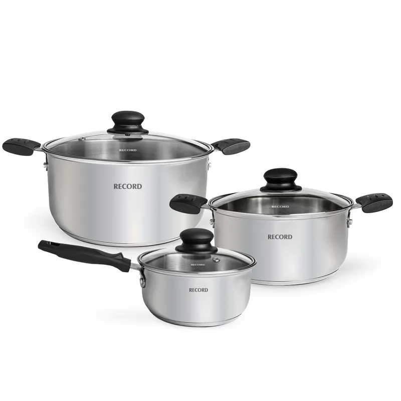 RECORD - Juego de Ollas Récord Noella Acero Inoxidable 6 piezas