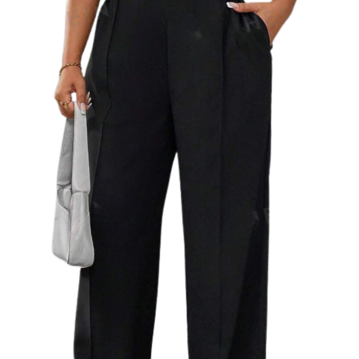 GENERICO - Pantalon plisado para mujer de talla pequeña