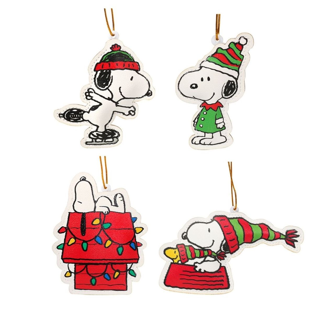SNOOPY - Set de adorno arbol navidad Snoopy X4 unds 12cm