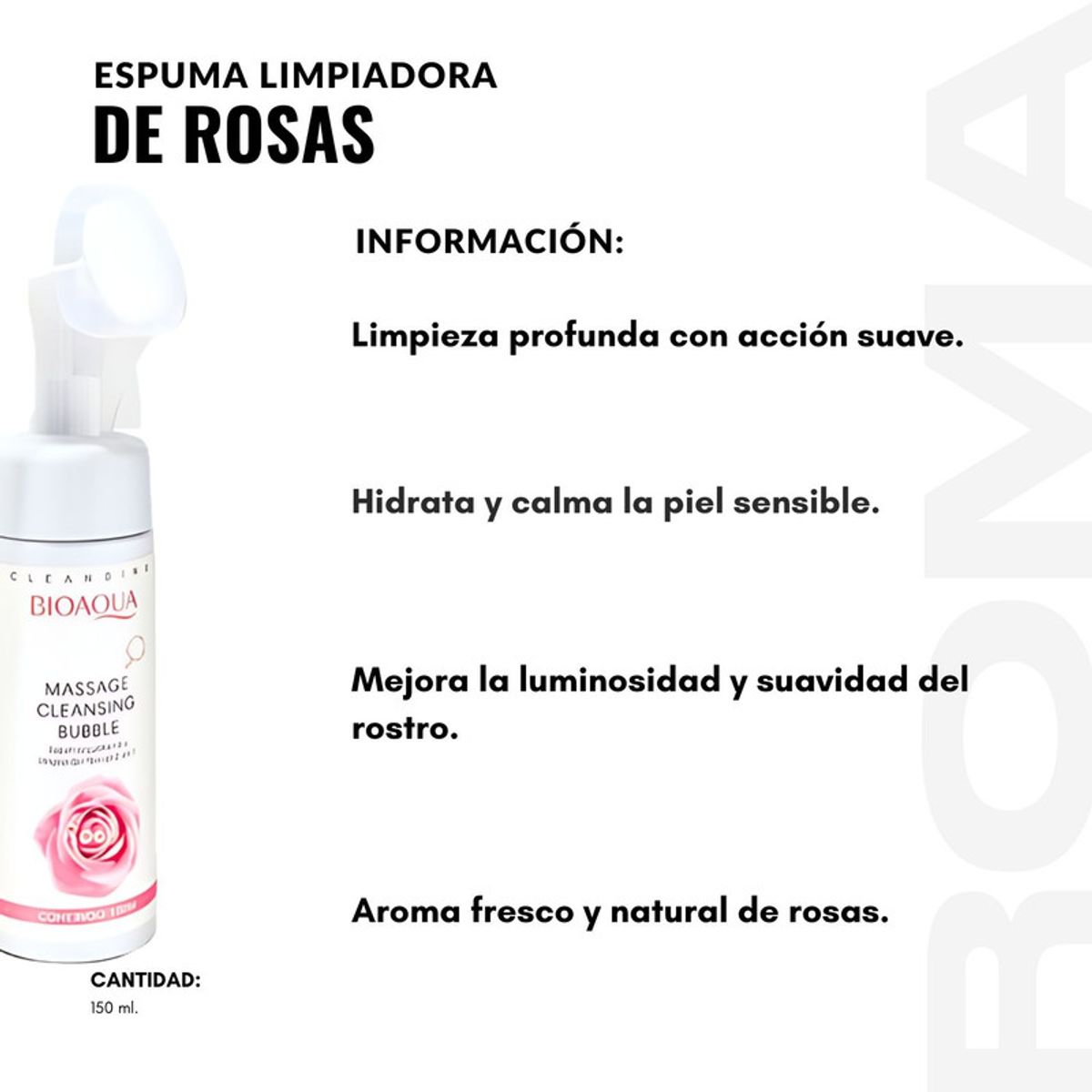 BIOAQUA - ESPUMA LIMPIADORA ROSAS 150ML BIOAQUA