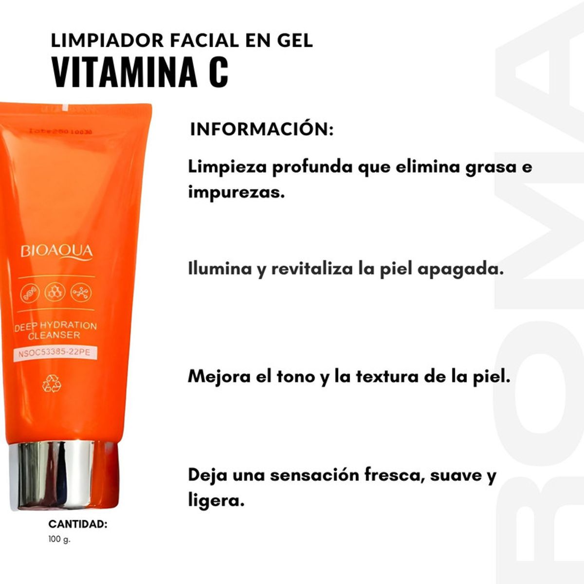 BIOAQUA - LIMPIADOR FACIAL EN GEL VITAMINA C 100G