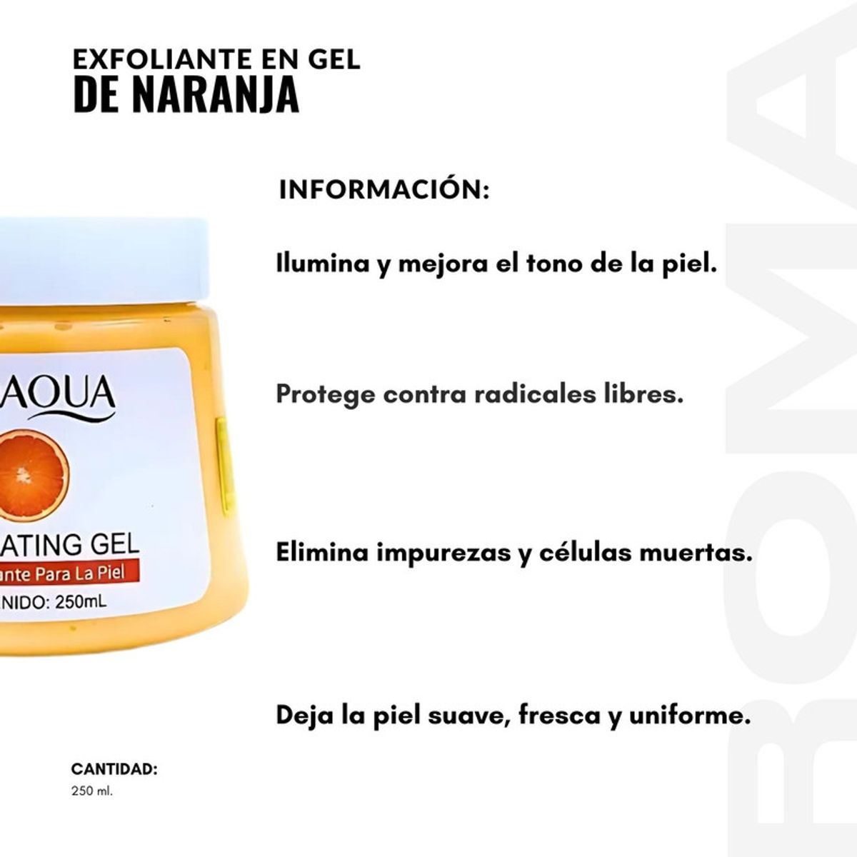 BIOAQUA - EXFOLIANTE EN GEL DE NARANJA 250ML BIOAQUA
