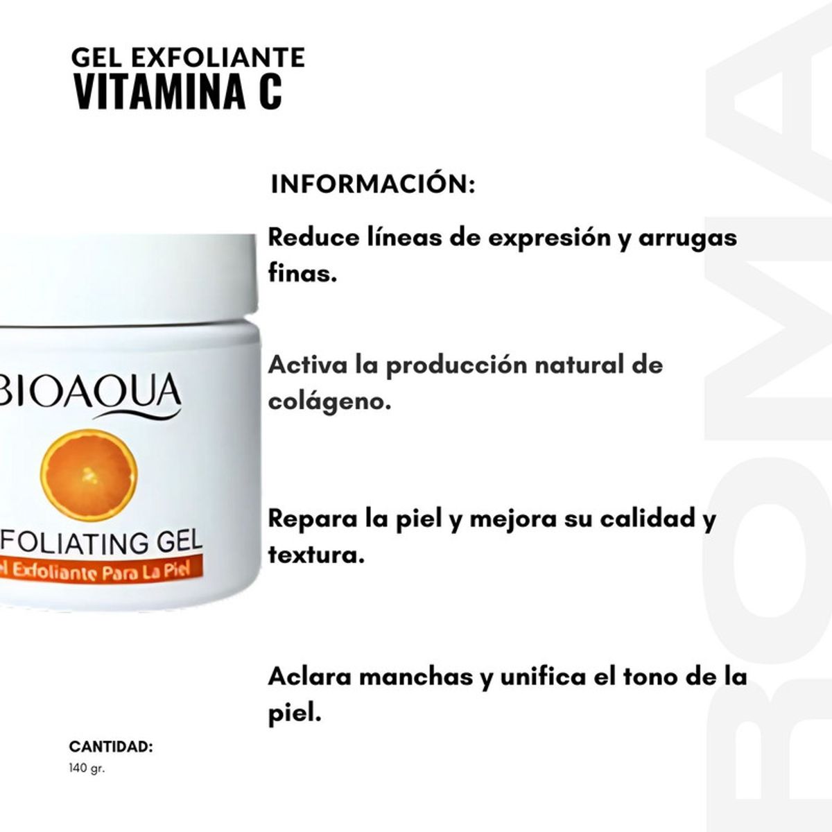 BIOAQUA - GEL EXFOLIANTE VITAMINA C 140G BIOAQUA