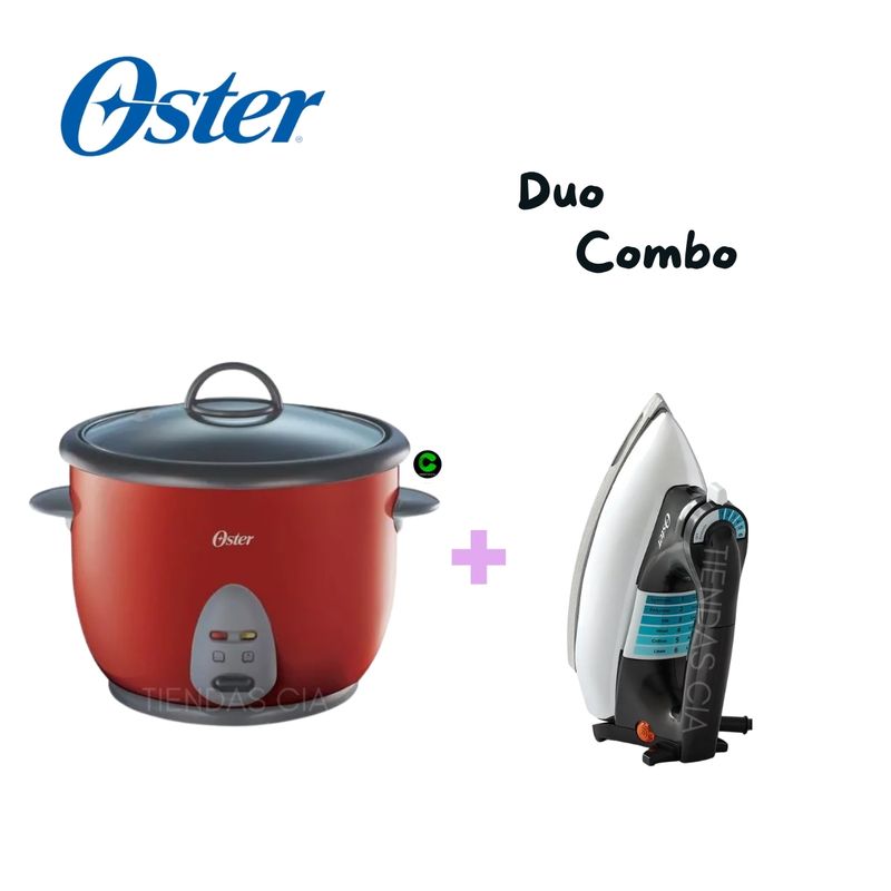 OSTER - Combo OSTER Olla Arrocera 1.8 L y Plancha Clásica