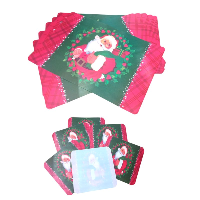 GENERICO - set de 6 Individuales navideños para mesas y 6 Porta vasos o taza