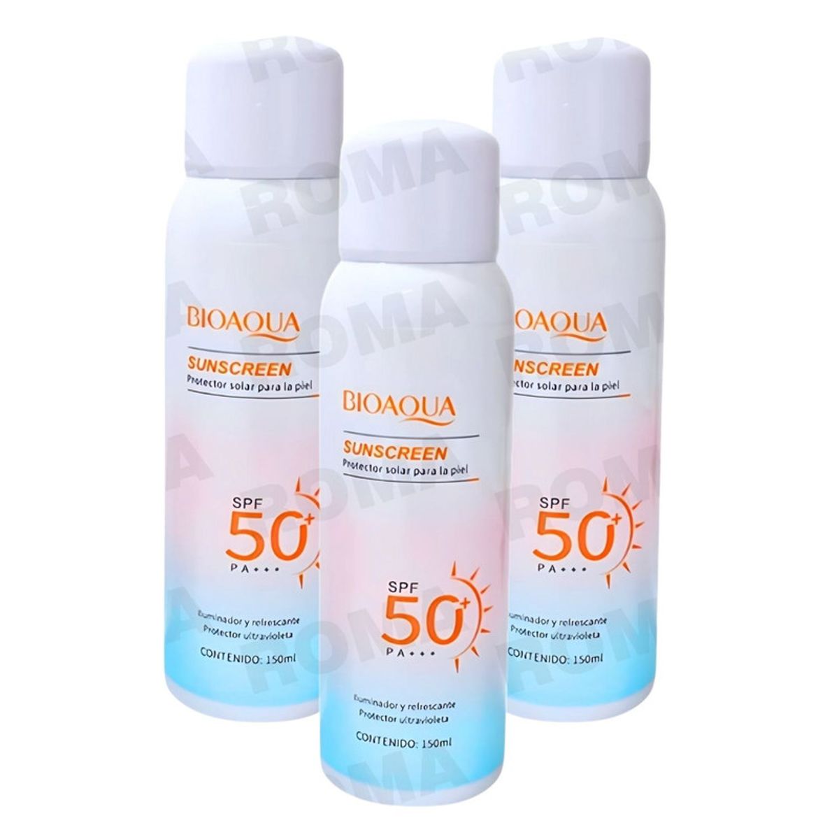 BIOAQUA - PACK 3 BLOQUEADOR SOLAR ACLARANTE SPRAY 150ML BIOAQUA