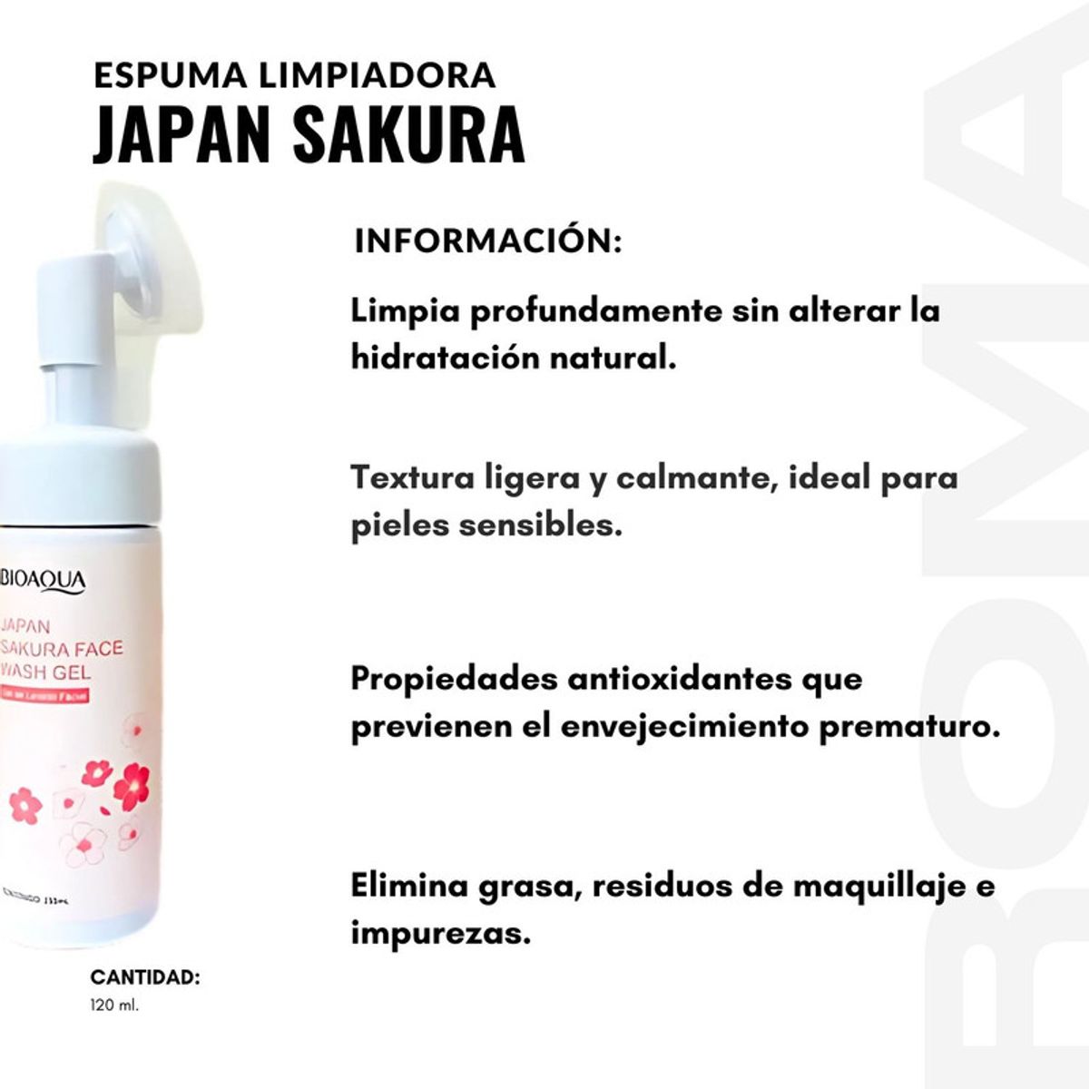 BIOAQUA - ESPUMA LIMPIADORA JAPAN SAKURA 120ML BIOAQUA