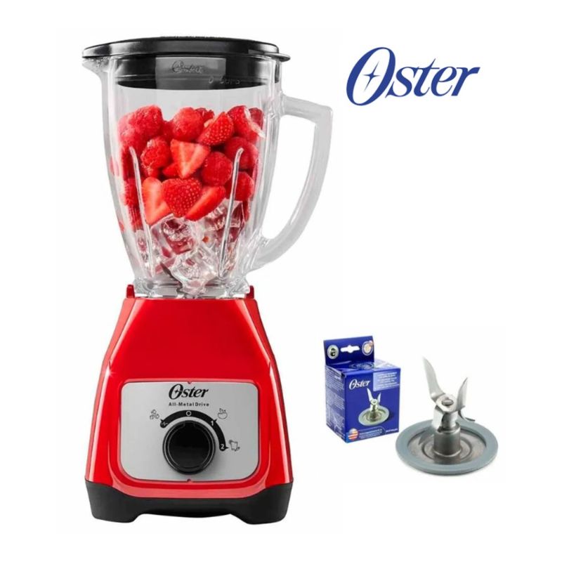OSTER - Licuadora Oster 1,5 Lts vaso de vidrio y control perilla BLSTKAGRRD + Cuchilla Oster
