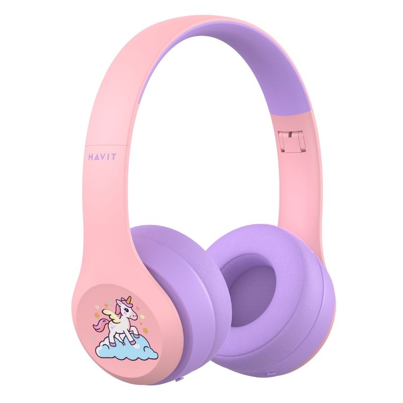 HAVIT - Audífono Bluetooth V54 Havit H626BT protección auditiva para niños rosado