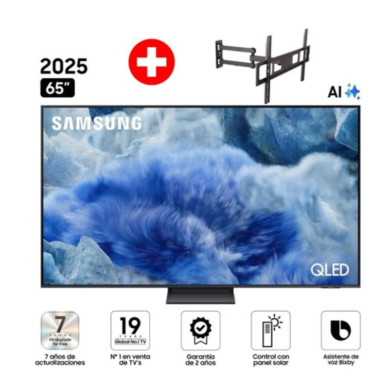 SAMSUNG - TELEVISOR SMART TV SAMSUNG QLED 65” QN65Q8FAAGXPE+ RACK GIRATORIO