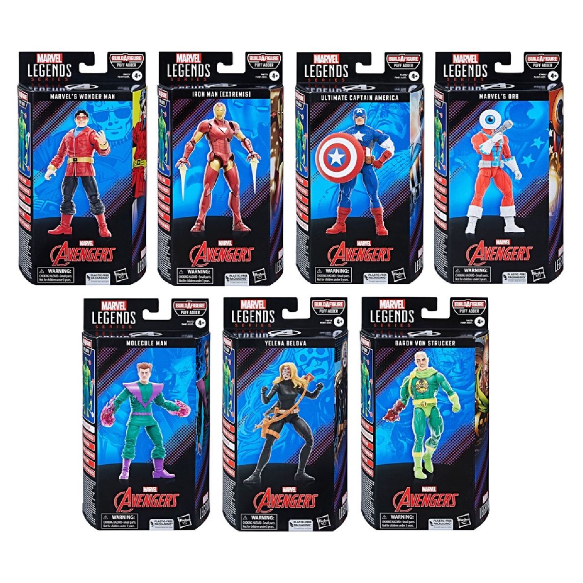 MARVEL - Marvel Legends Wave Completa BAF Puff Adder - Serie Avengers