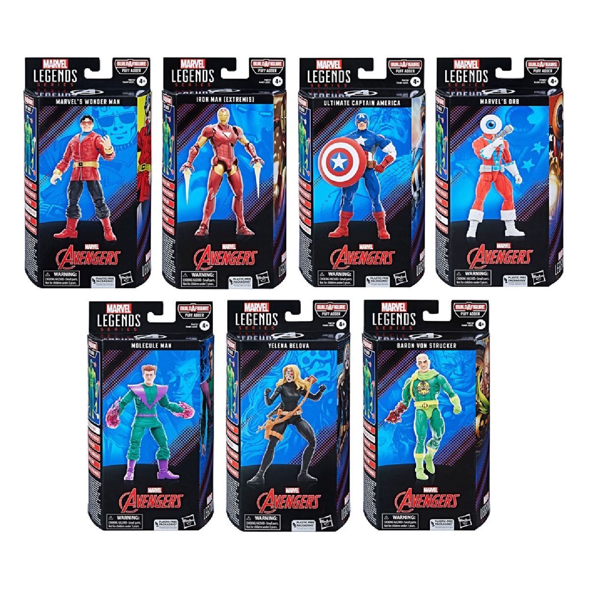 MARVEL - Marvel Legends Wave Completa BAF Puff Adder - Serie Avengers