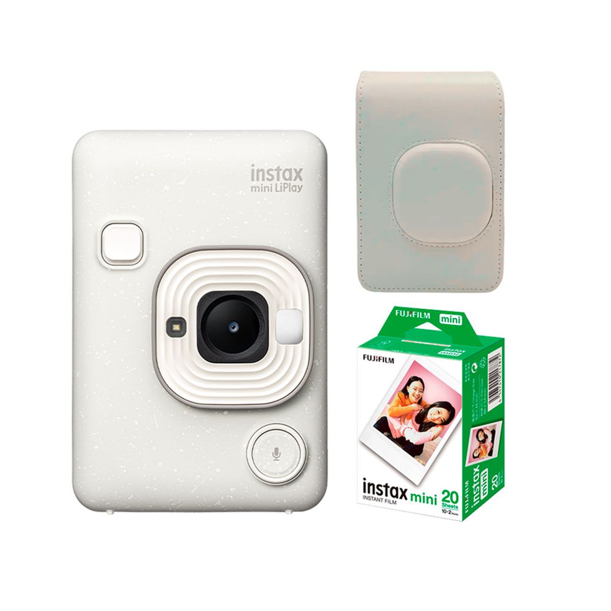 FUJIFILM - Camara Fujifilm Instax Mini LiPlay white+ Estuche+Peli x20