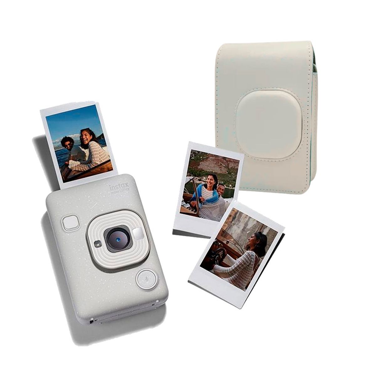 FUJIFILM - Camara Fujifilm Instax Mini LiPlay white+ Estuche+Peli x20