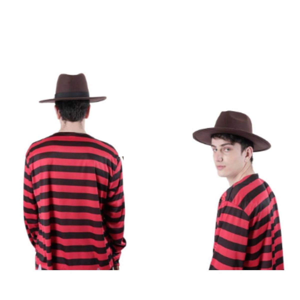 GENERICO - Disfraz Polo Rayas Color Rojo y Negro Talla L Halloween