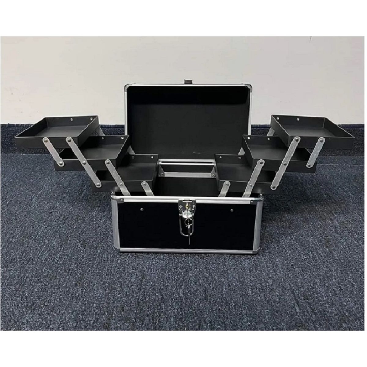 GENERICO - Maletín Organizador Maquillaje 6 Bandejas Profesional Negro