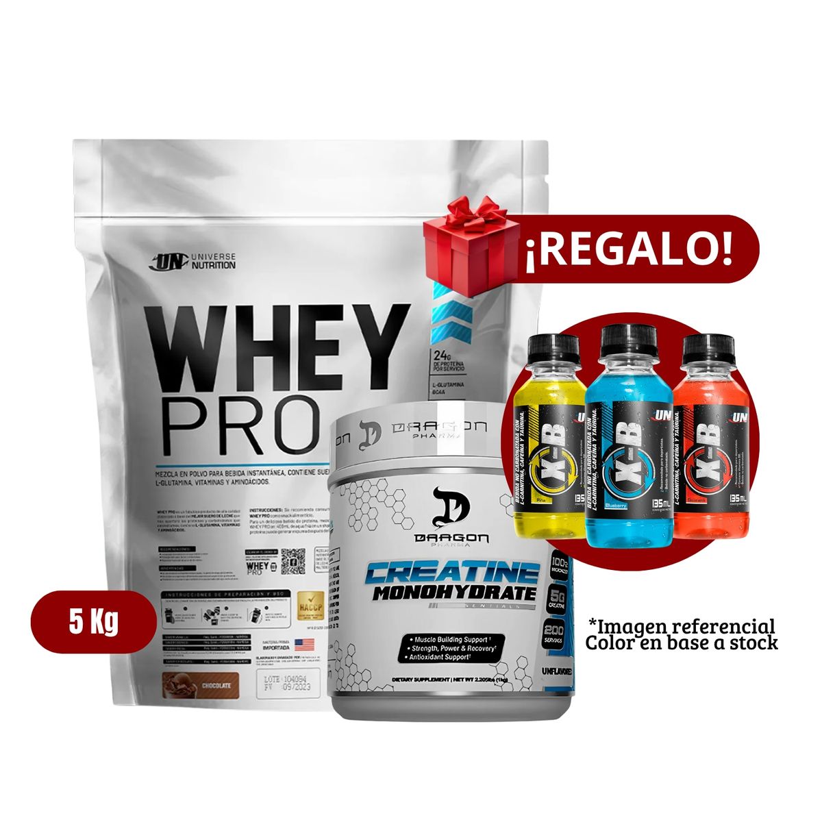 UNIVERSE NUTRITION - Proteína Whey Pro 5Kg Chocolate+Dragon Pharma 1 Kg+XB