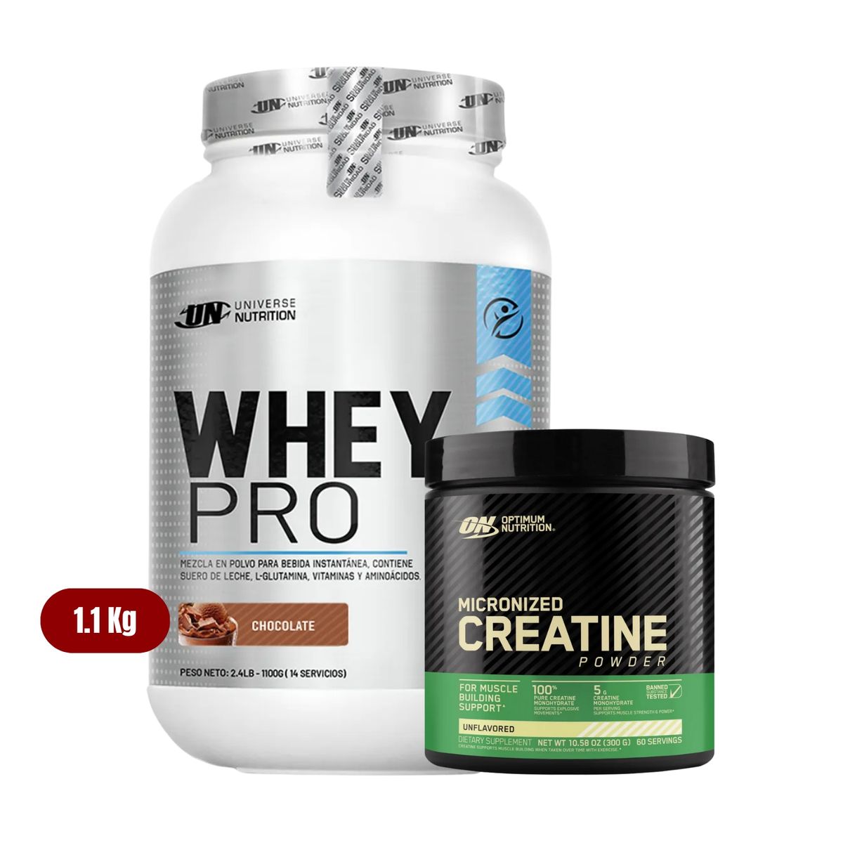 UNIVERSE NUTRITION - Proteína Whey Pro 11Kg Chocolate+Optimum Nutrition 300g