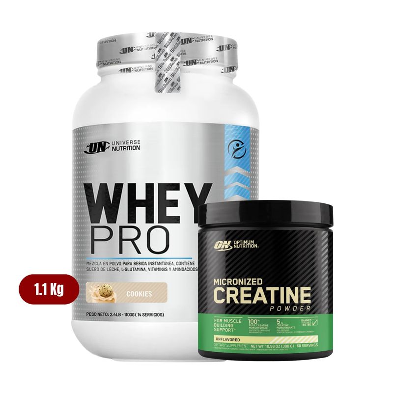 UNIVERSE NUTRITION - Proteína Whey Pro 11Kg Cookies+Optimum Nutrition 300g