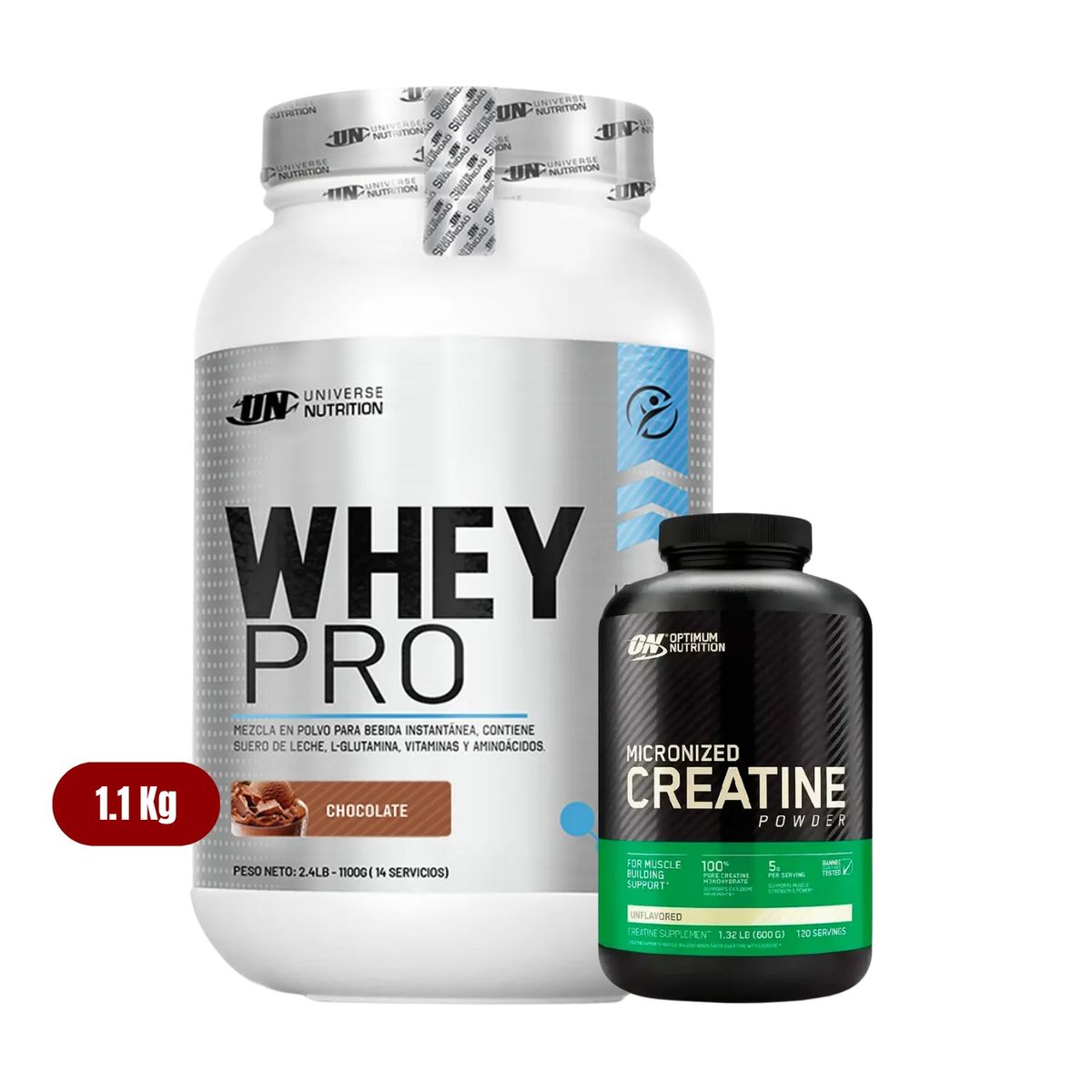 UNIVERSE NUTRITION - Proteína Whey Pro 11Kg Chocolate+Optimum Nutrition 600g