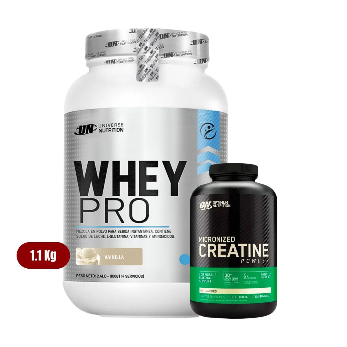 UNIVERSE NUTRITION - Proteína Whey Pro 11Kg Vainilla+Optimum Nutrition 600g